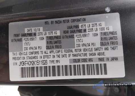 2019 Mazda Cx-5 Touring from USA, damaged, VIN JM3KFACM2K1511628